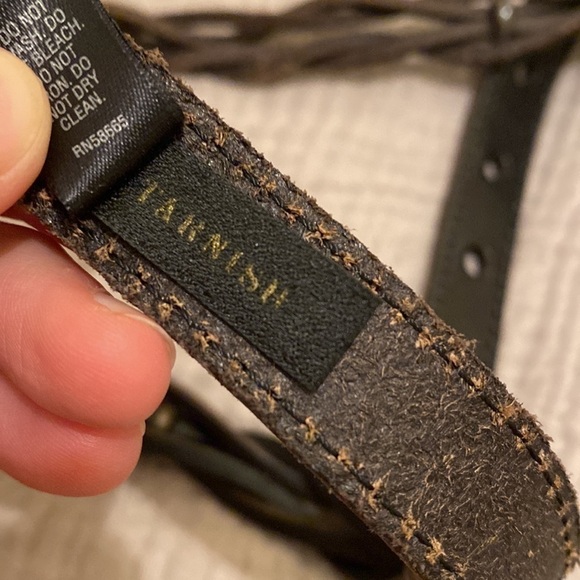 Tarnish brown leather belt in very good condition. Size M - Picture 5 of 10